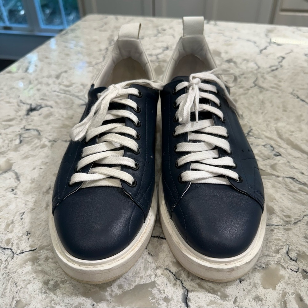 Golden Goose Women’s Navy Starter Sneakers in Navy Blue Leather, Size US 10 EU40